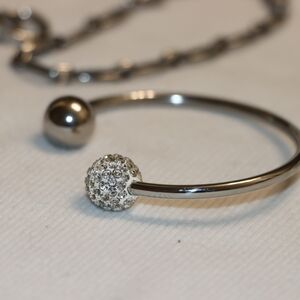 Elegant Silver Bracelet with Crystal Accents